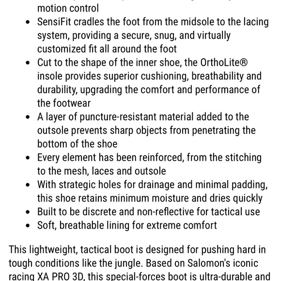 Salomon XA Forces Jungle Tactical Boots (Color: Earth Brown) Size 13. - Picture 5 of 5